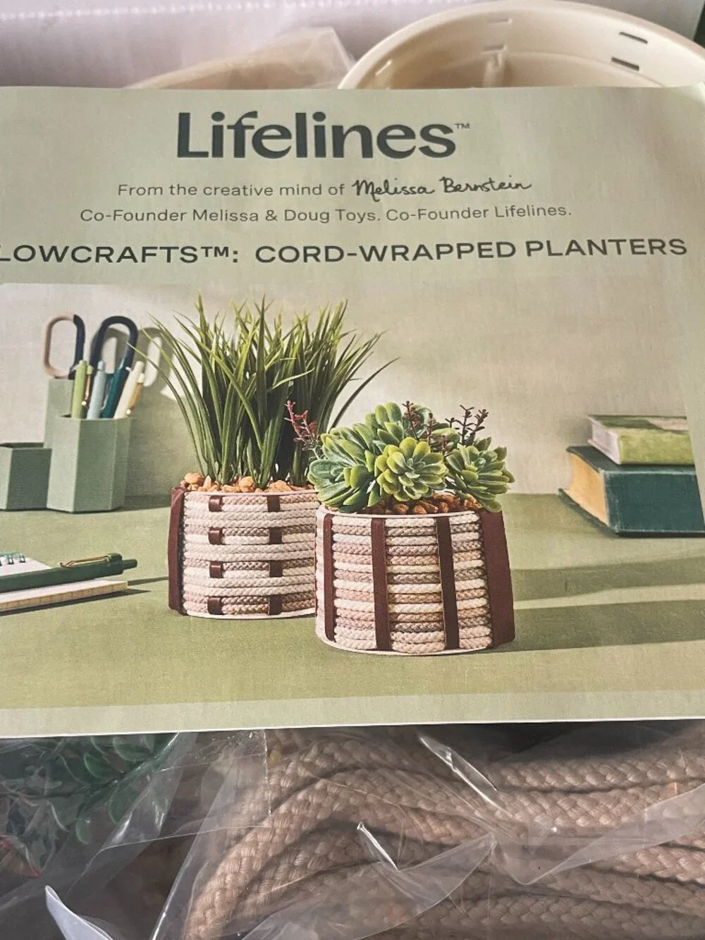 Lifelines FlowCrafts, Cord-Wrapped Planters-NWT